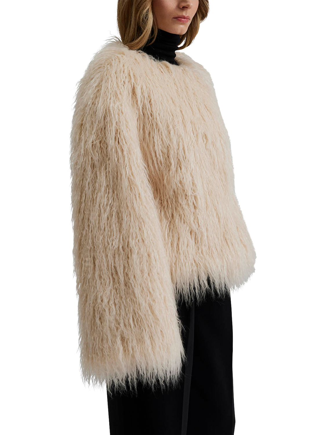Product image 4 of 6, which shows Malina Manda Faux Fur Jacket, Vanilla, XS