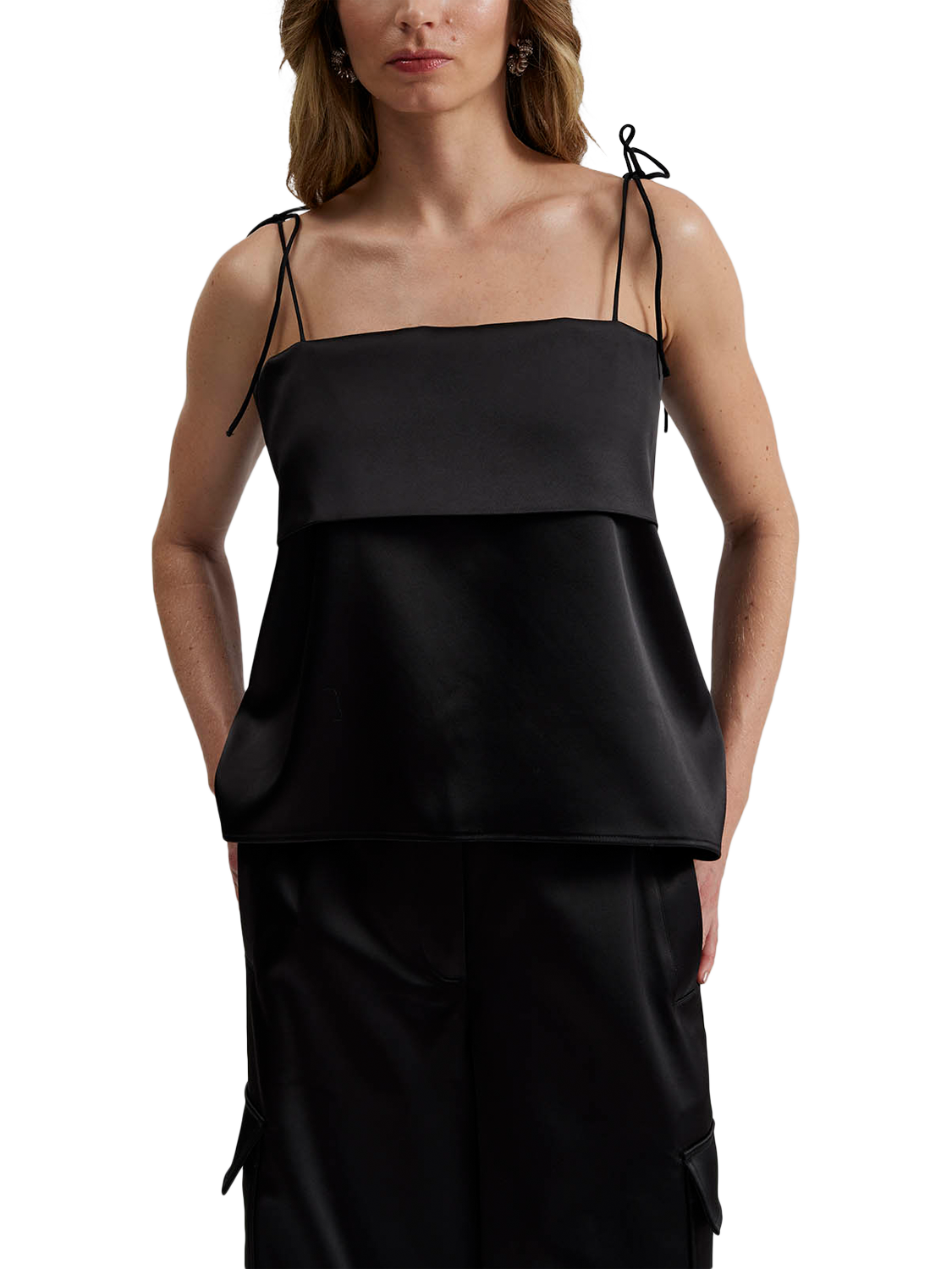 Malina Mette Strappy Top, Black