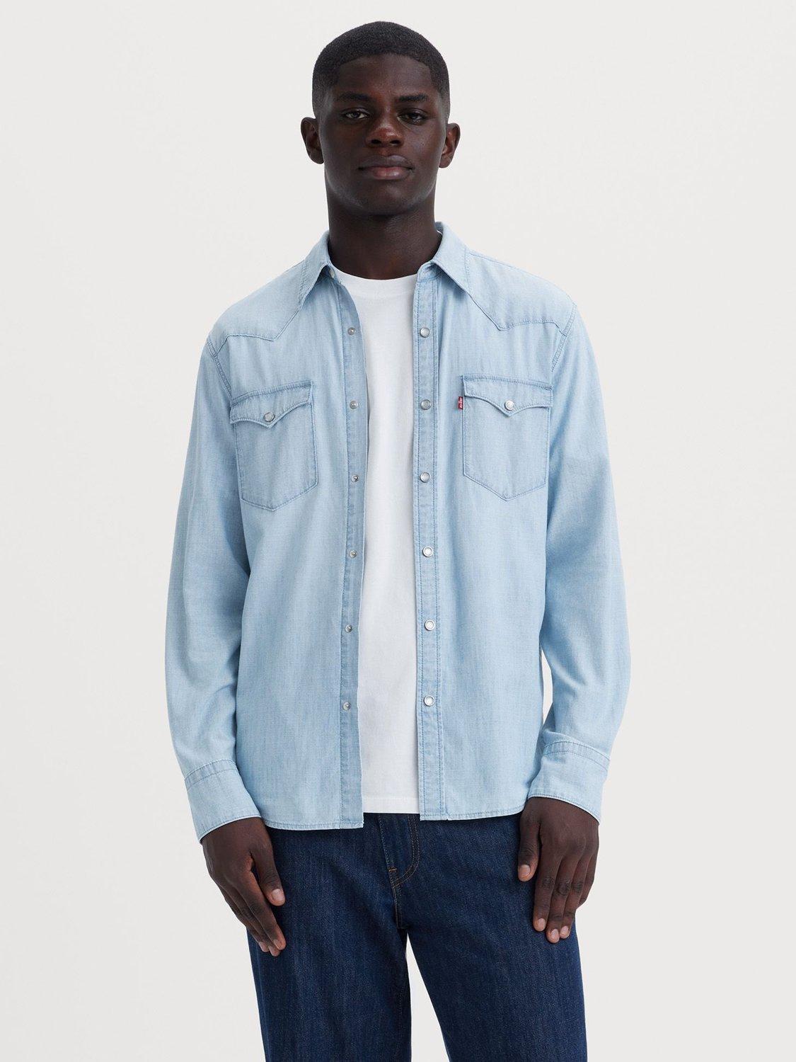 Product image 1 of 3, which shows Levi's Barstow Denim Shirt, Indigo, Burnett Light, S