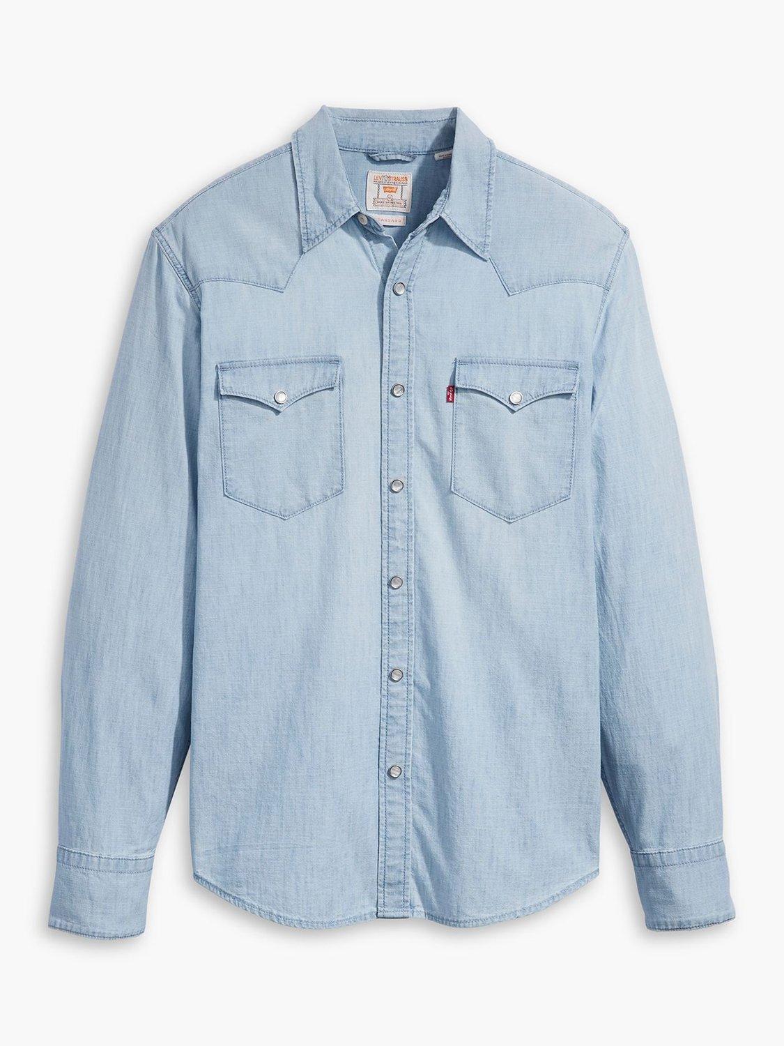 Product image 3 of 3, which shows Levi's Barstow Denim Shirt, Indigo, Burnett Light, S