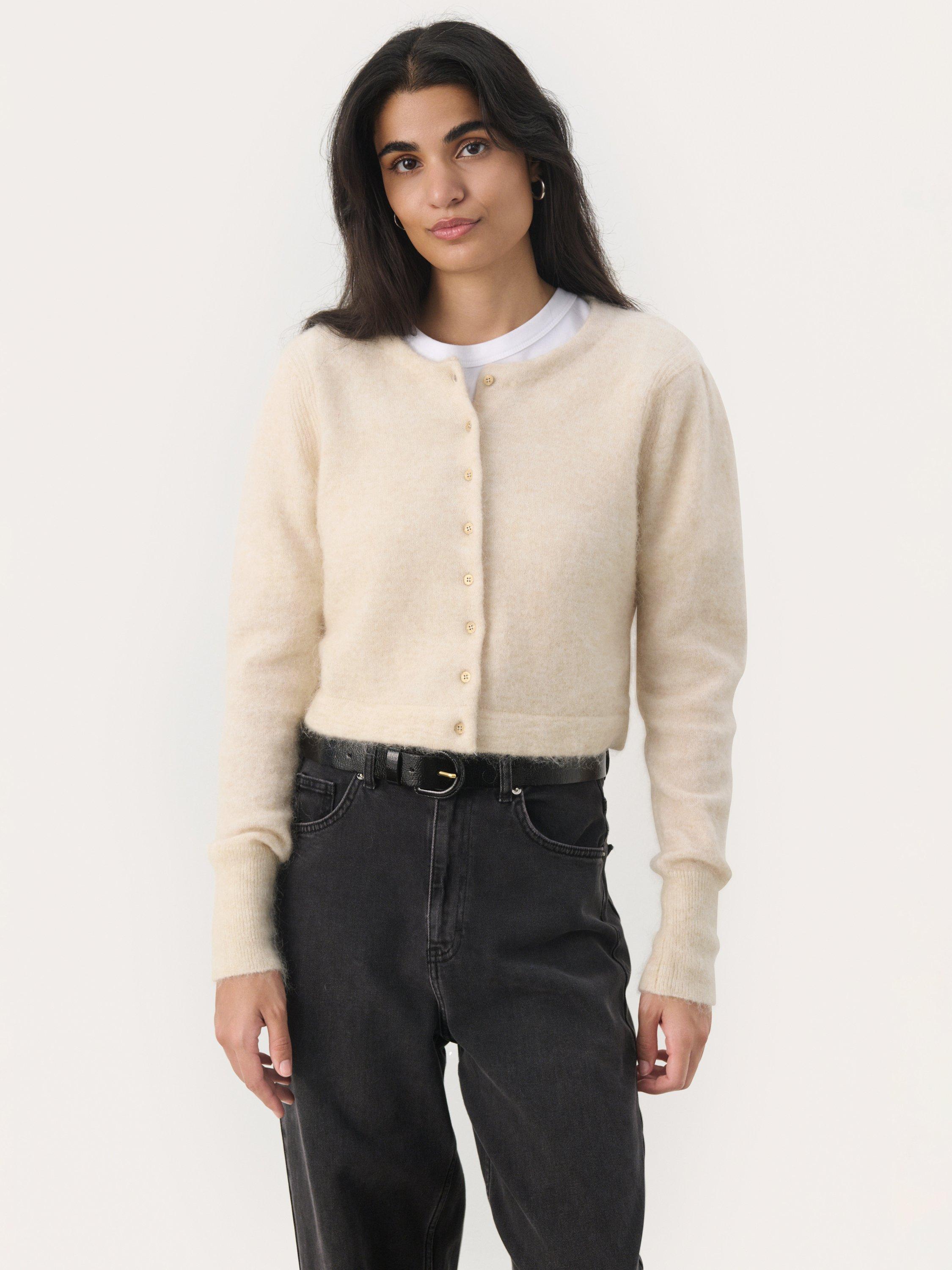 Product image 1 of 6, which shows Part Two Mathilde Slim Fit Cardigan, French Oak Melange, L