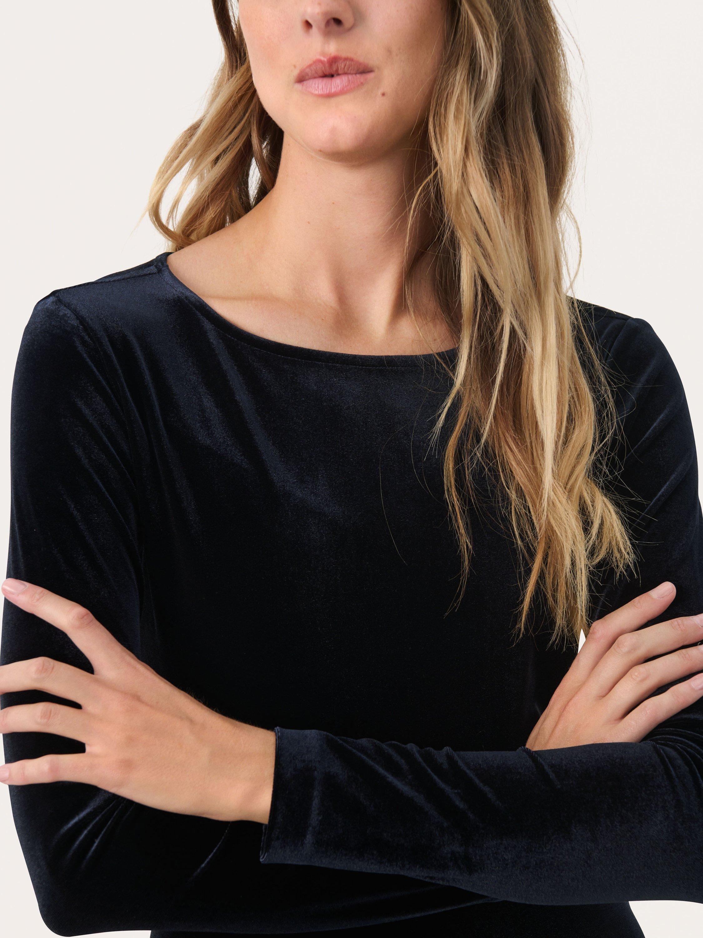 Product image 4 of 6, which shows Part Two Dida Velvet Maxi Dress, Dark Navy, S