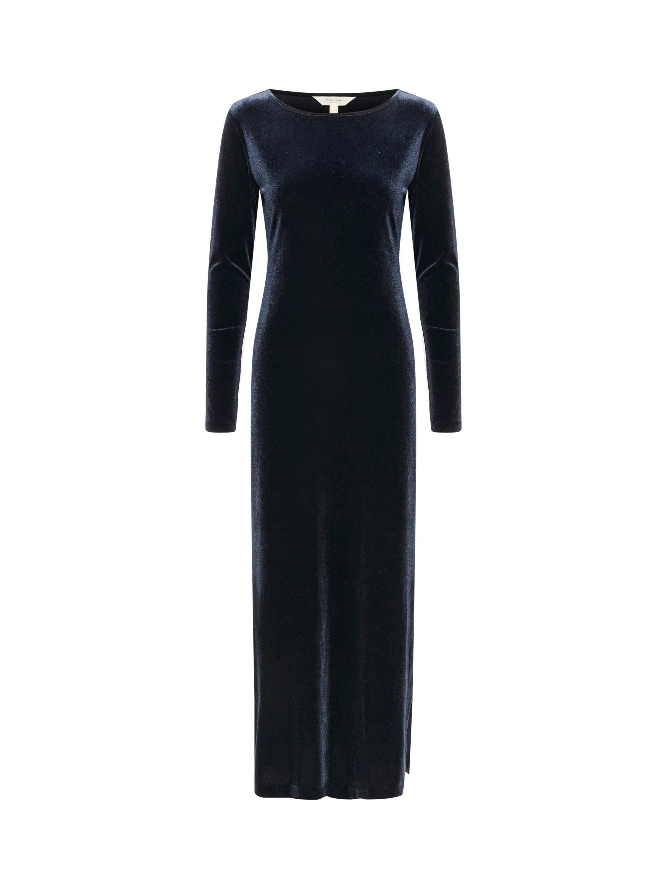 Product image 5 of 6, which shows Part Two Dida Velvet Maxi Dress, Dark Navy, S