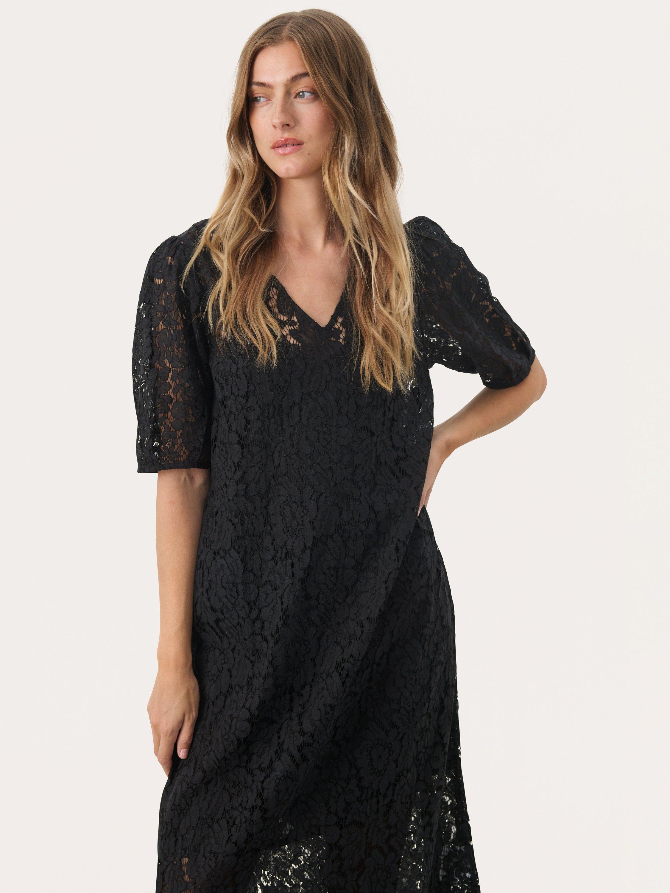Product image 3 of 5, which shows Part Two Memia Lace Maxi Dress, Black, 10