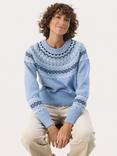 Part Two Laney Fair Isle Wool Cashmere Blend Jumper, Blue/Multi