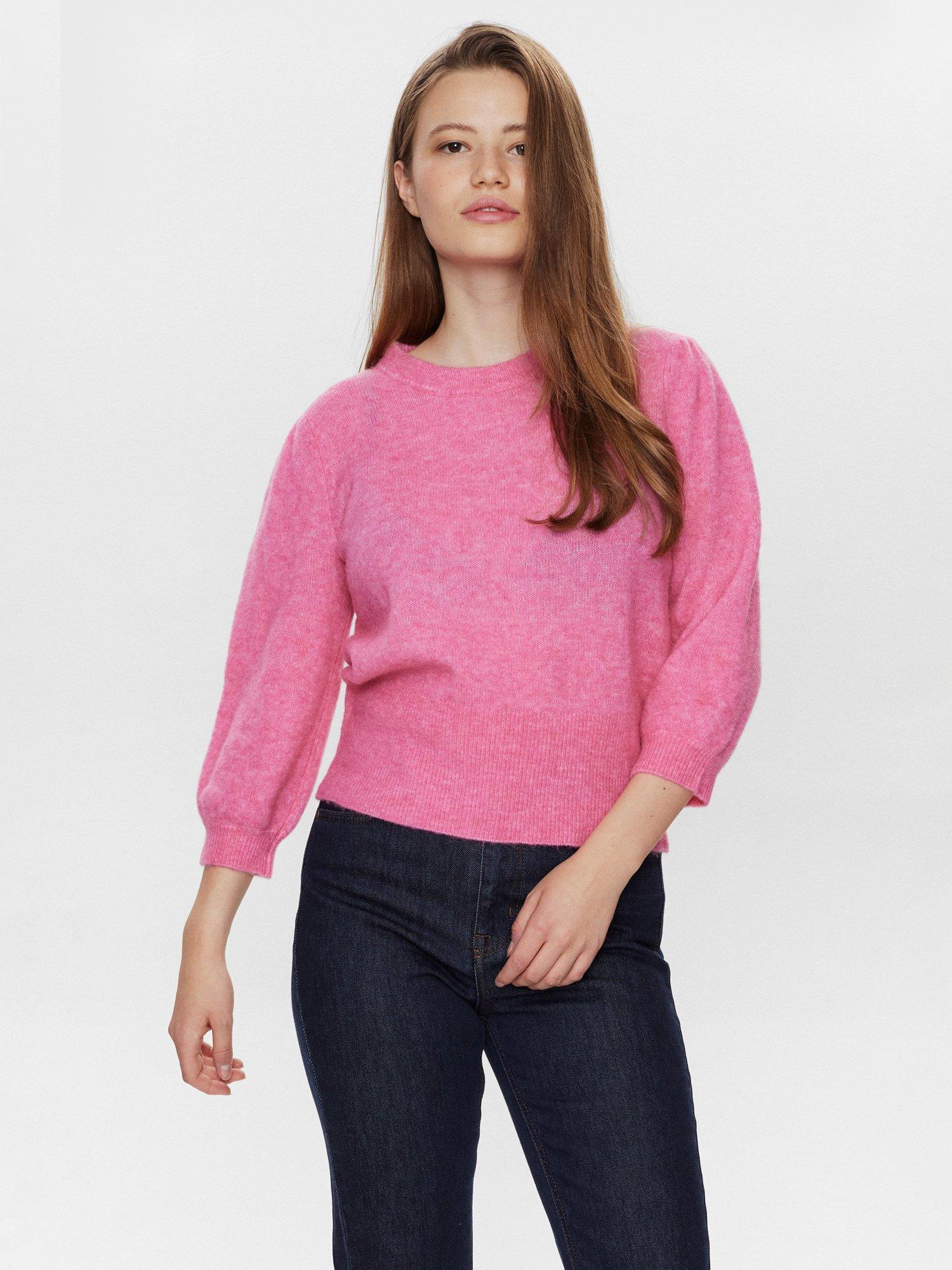Numph Rietta Wool Rich Jumper, Pink