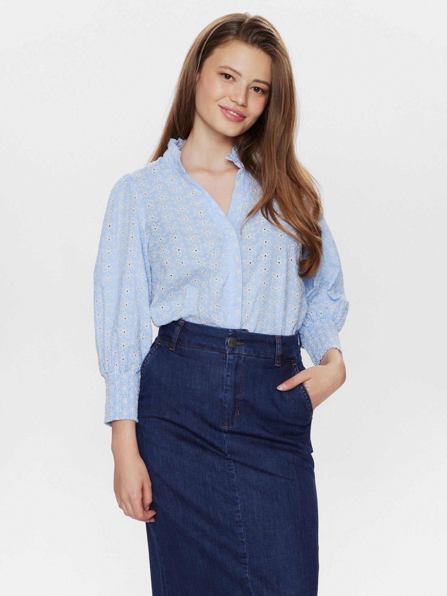 Product image 1 of 7, which shows Numph Amber Denim Skirt, Dark Blue, 38