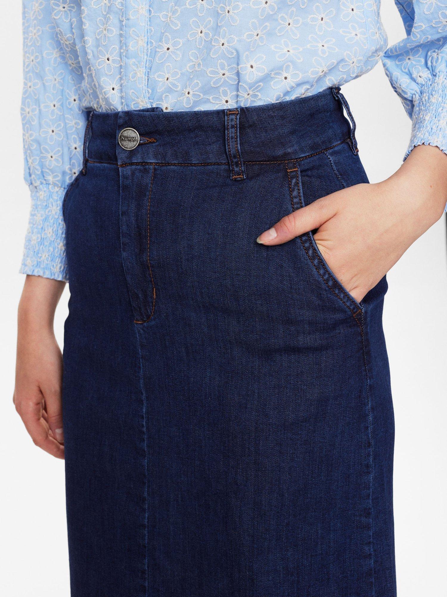 Product image 4 of 7, which shows Numph Amber Denim Skirt, Dark Blue, 38