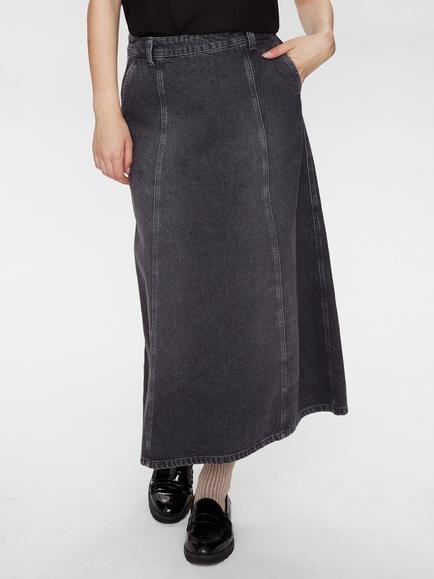 Numph Brooklyn Denim Skirt, Black/Grey - view 2, Black/Grey