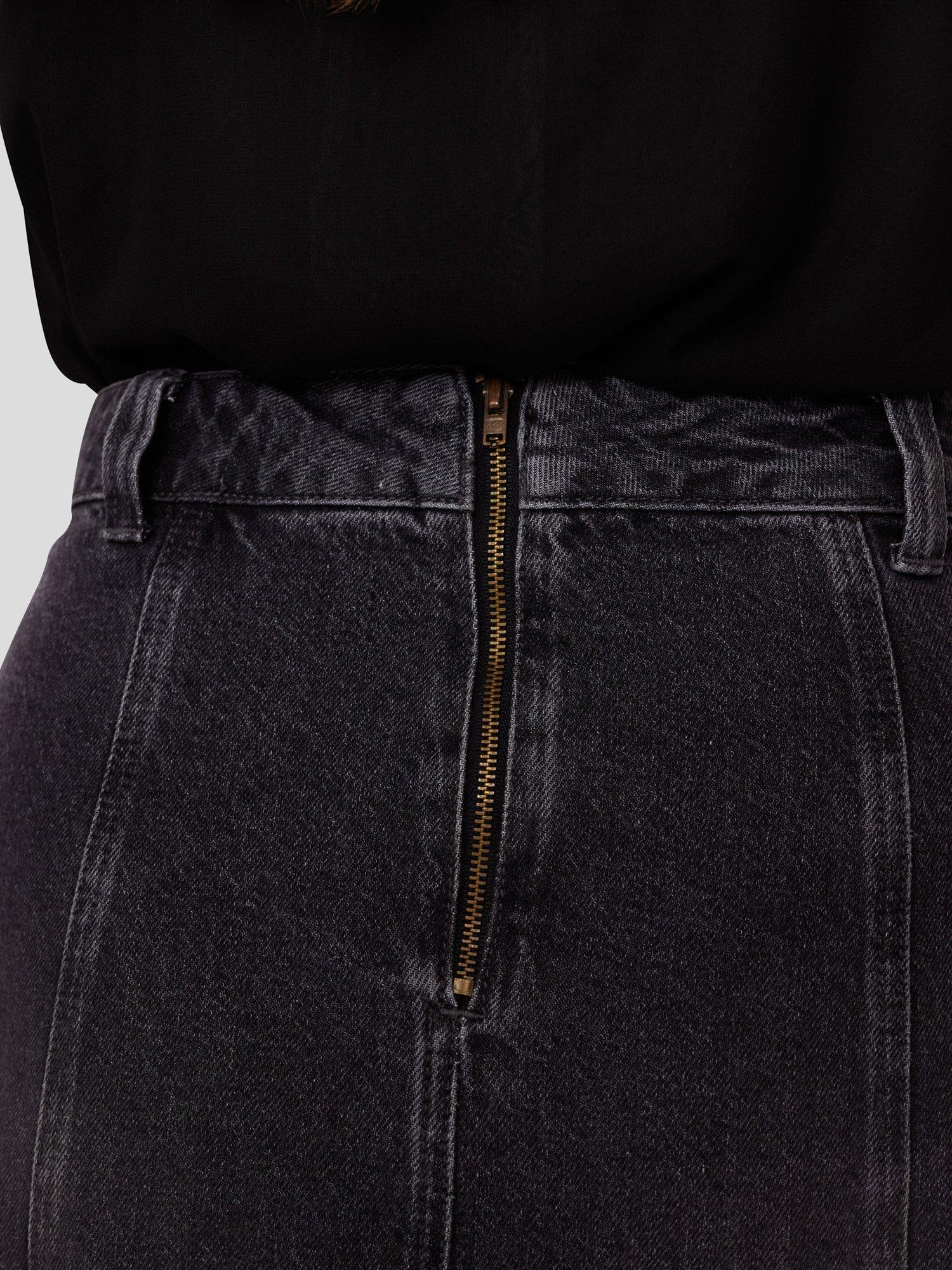Product image 5 of 7, which shows Numph Brooklyn Denim Skirt, Black/Grey, 36