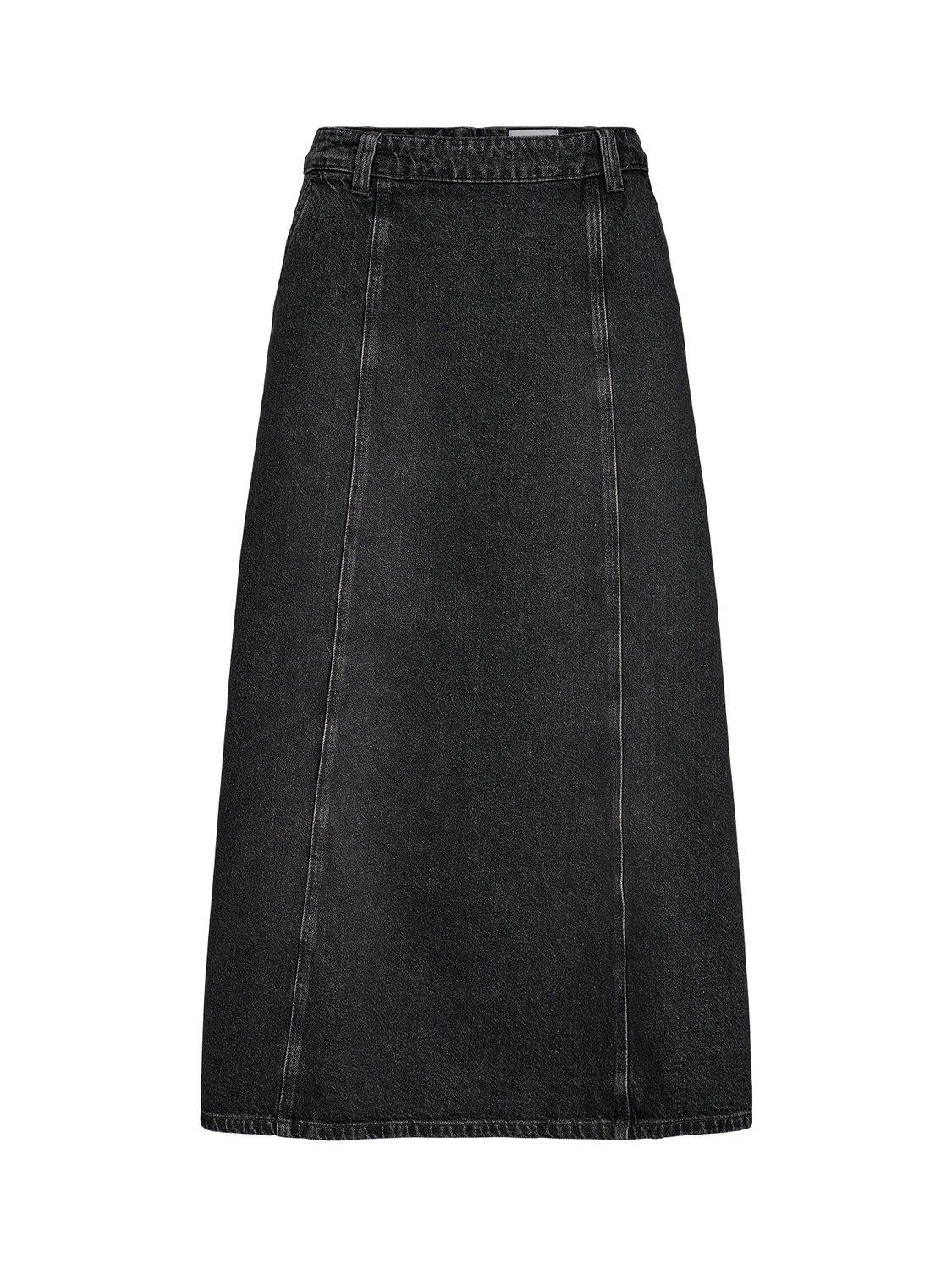 Product image 6 of 7, which shows Numph Brooklyn Denim Skirt, Black/Grey, 36