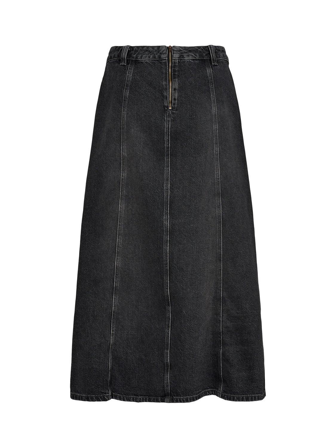 Product image 7 of 7, which shows Numph Brooklyn Denim Skirt, Black/Grey, 36