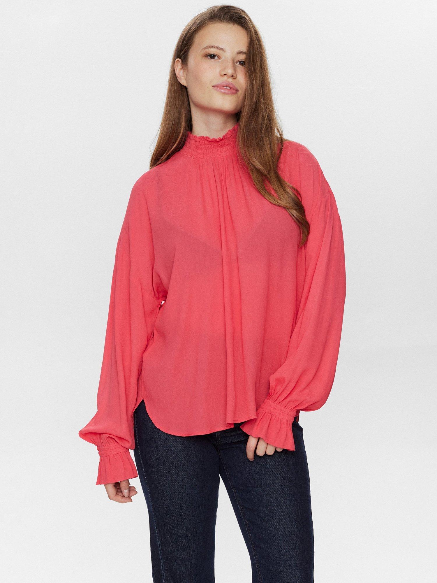 Product image 1 of 7, which shows Numph Nudaria Long Sleeve Shirt, Pink, 34