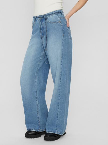Numph Brooklyn Wide Leg Jeans - view 2, Denim Blue