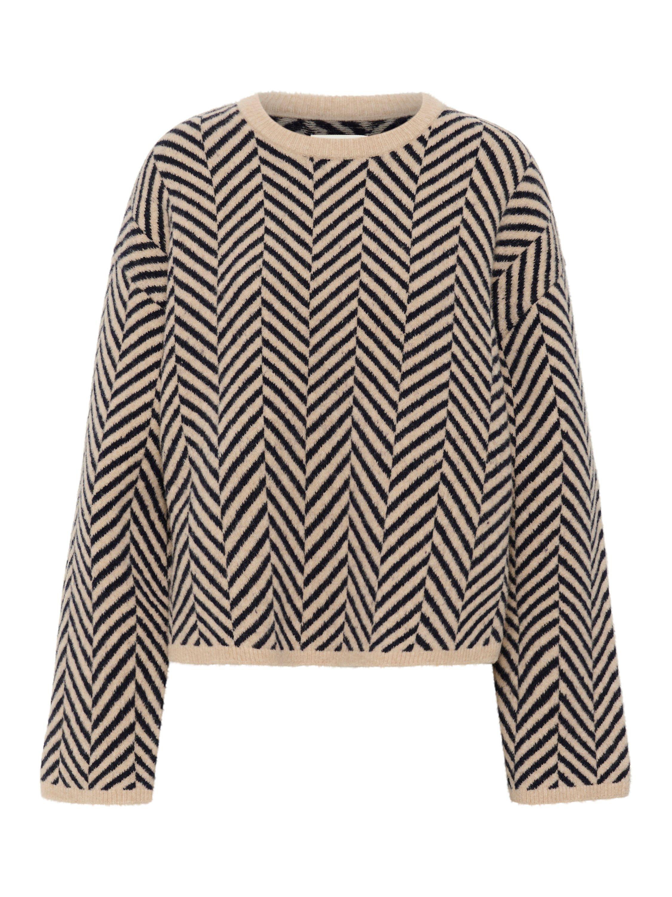 Product image 5 of 6, which shows Part Two Lesly Herringbone Wool Rich Jumper, French Oak, XS