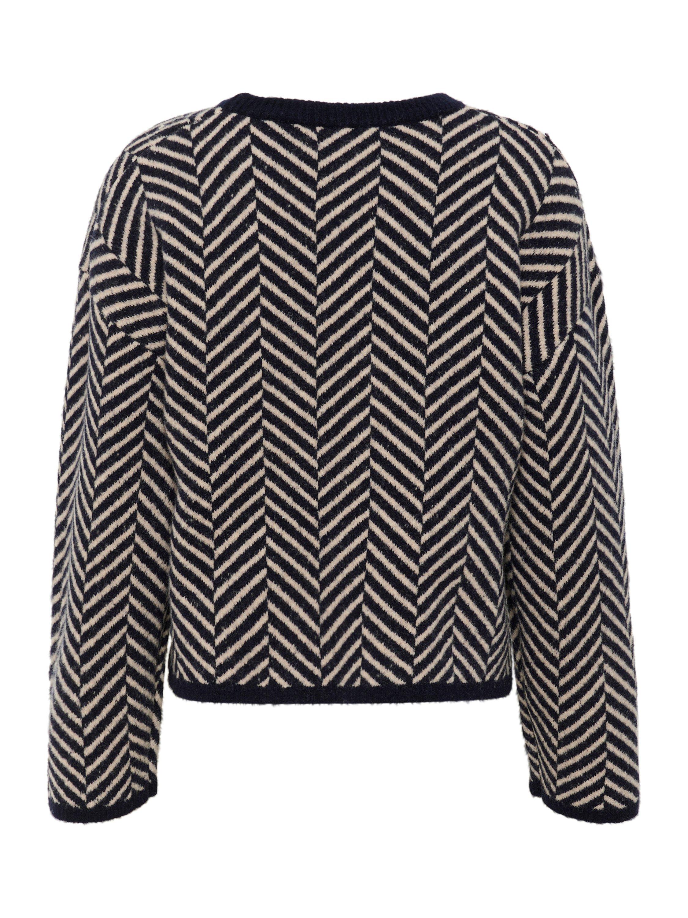 Product image 6 of 6, which shows Part Two Lesly Herringbone Wool Rich Jumper, Navy, XS