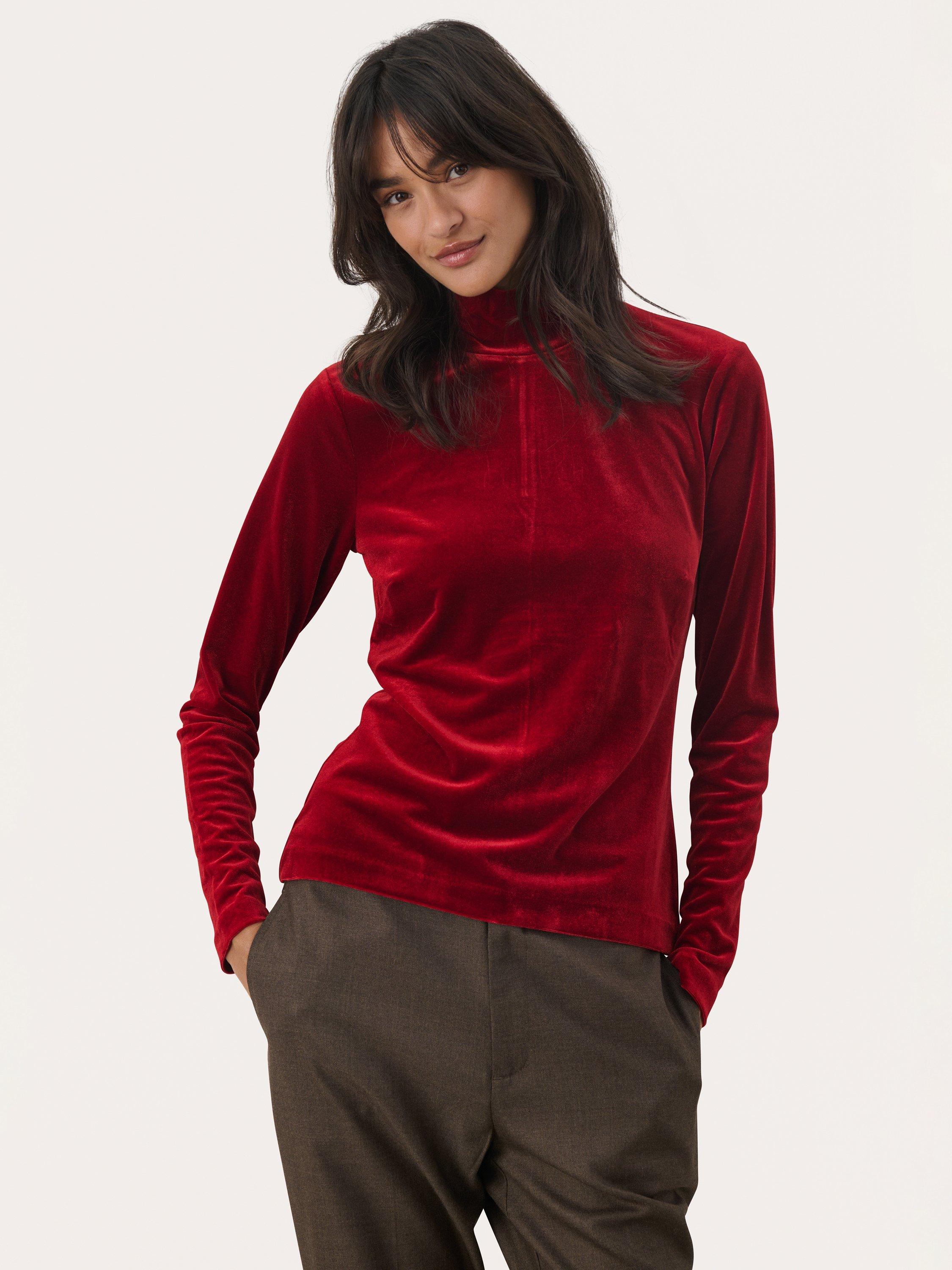 Product image 1 of 6, which shows Part Two Mone Roll Neck Jumper, Rhythmic Red, XS
