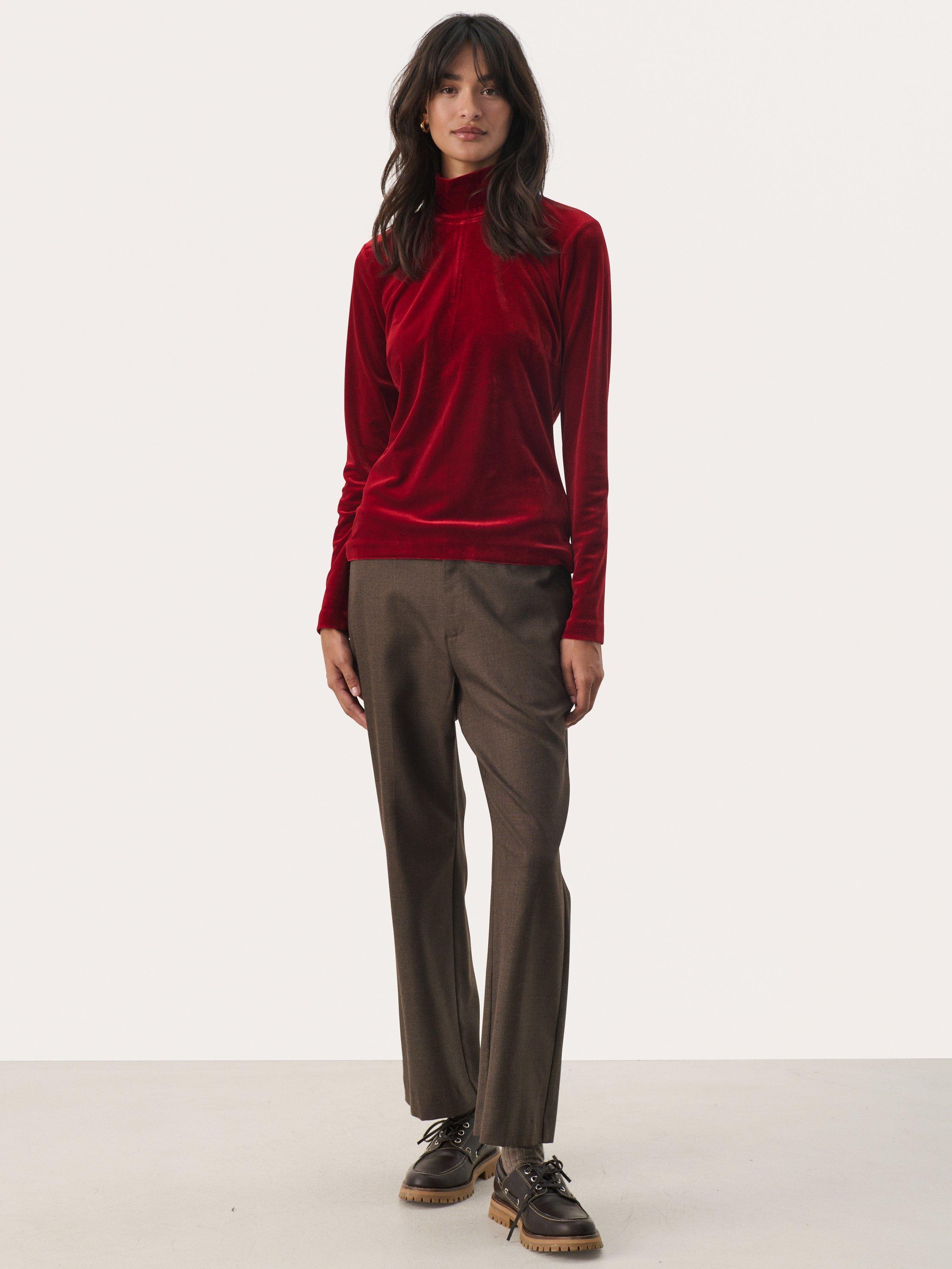 Product image 3 of 6, which shows Part Two Mone Roll Neck Jumper, Rhythmic Red, XS