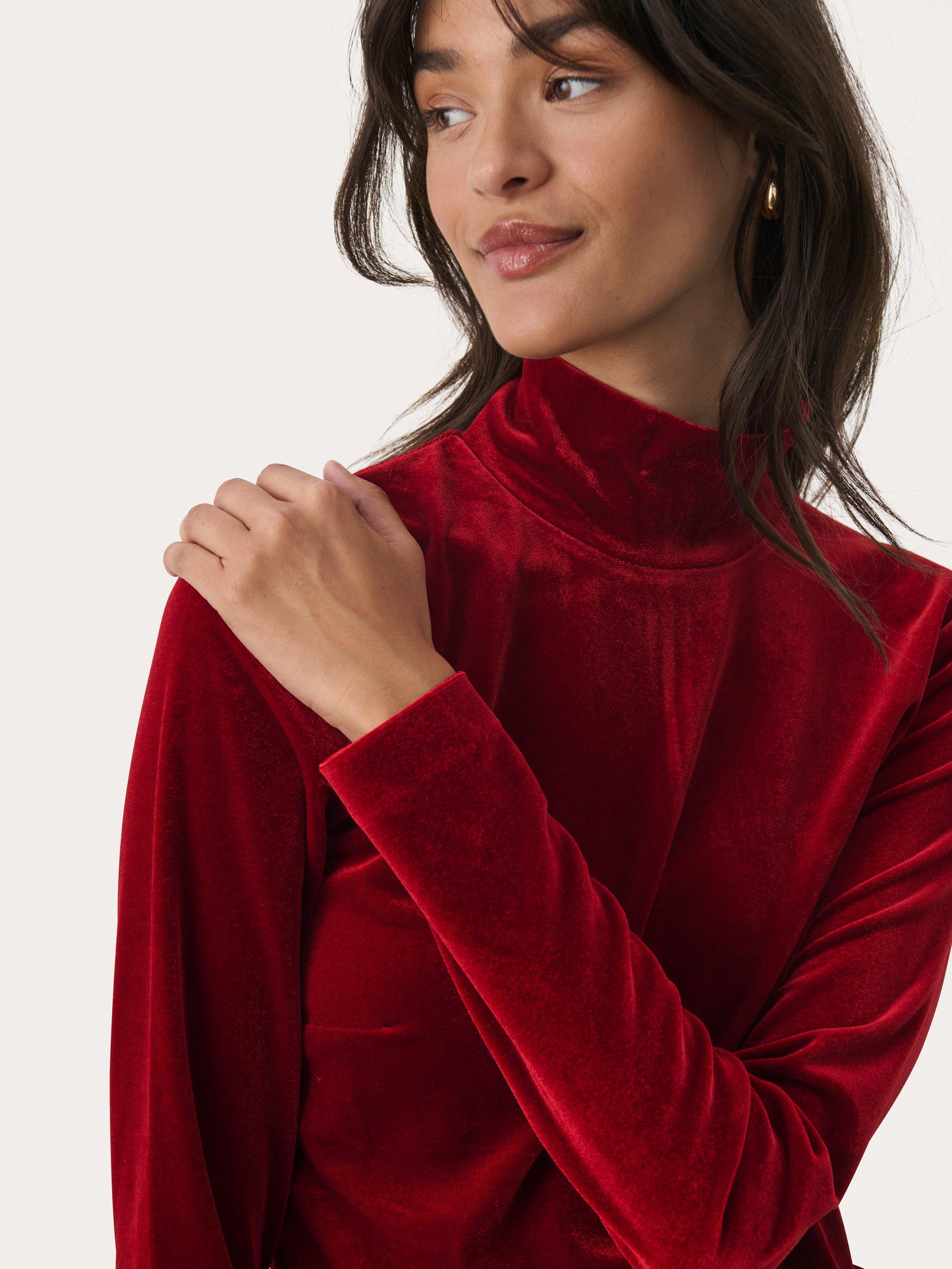 Product image 4 of 6, which shows Part Two Mone Roll Neck Jumper, Rhythmic Red, XS