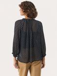 Part Two Elsia Polka Dot Blouse, Navy/White