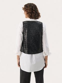 Part Two Malikka Sequin Top, Black - view 2, Black