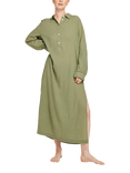 Nudea Organic Cotton Maxi Nightshirt, Olive Green