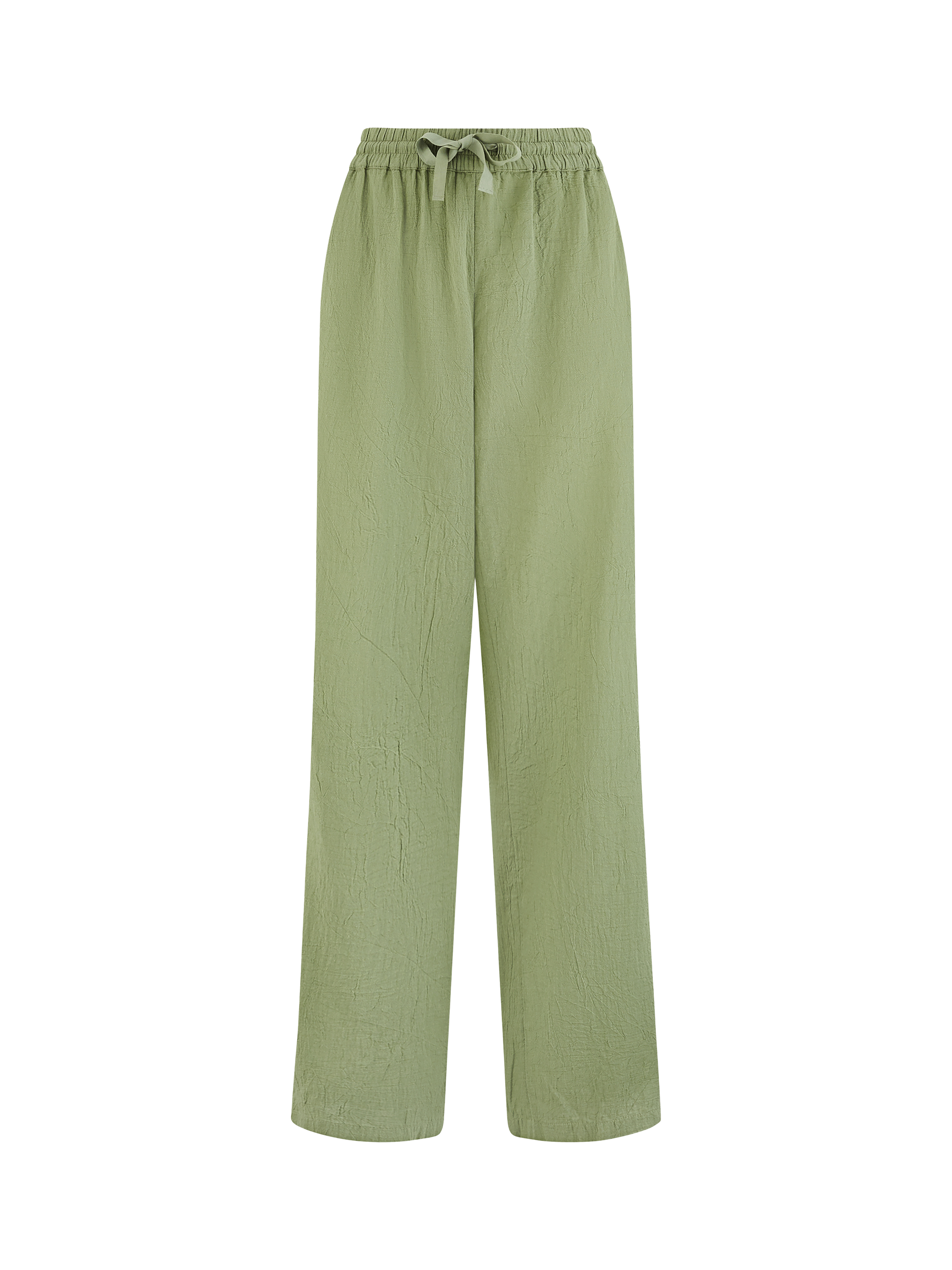 Product image 6 of 6, which shows Nudea Regular Organic Cotton Pyjama Bottoms, Olive Green, XS