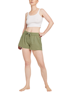 Nudea Organic Cotton Boxer Pyjama Bottoms, Olive Green, Olive Green