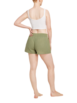 Nudea Organic Cotton Boxer Pyjama Bottoms, Olive Green - view 2, Olive Green