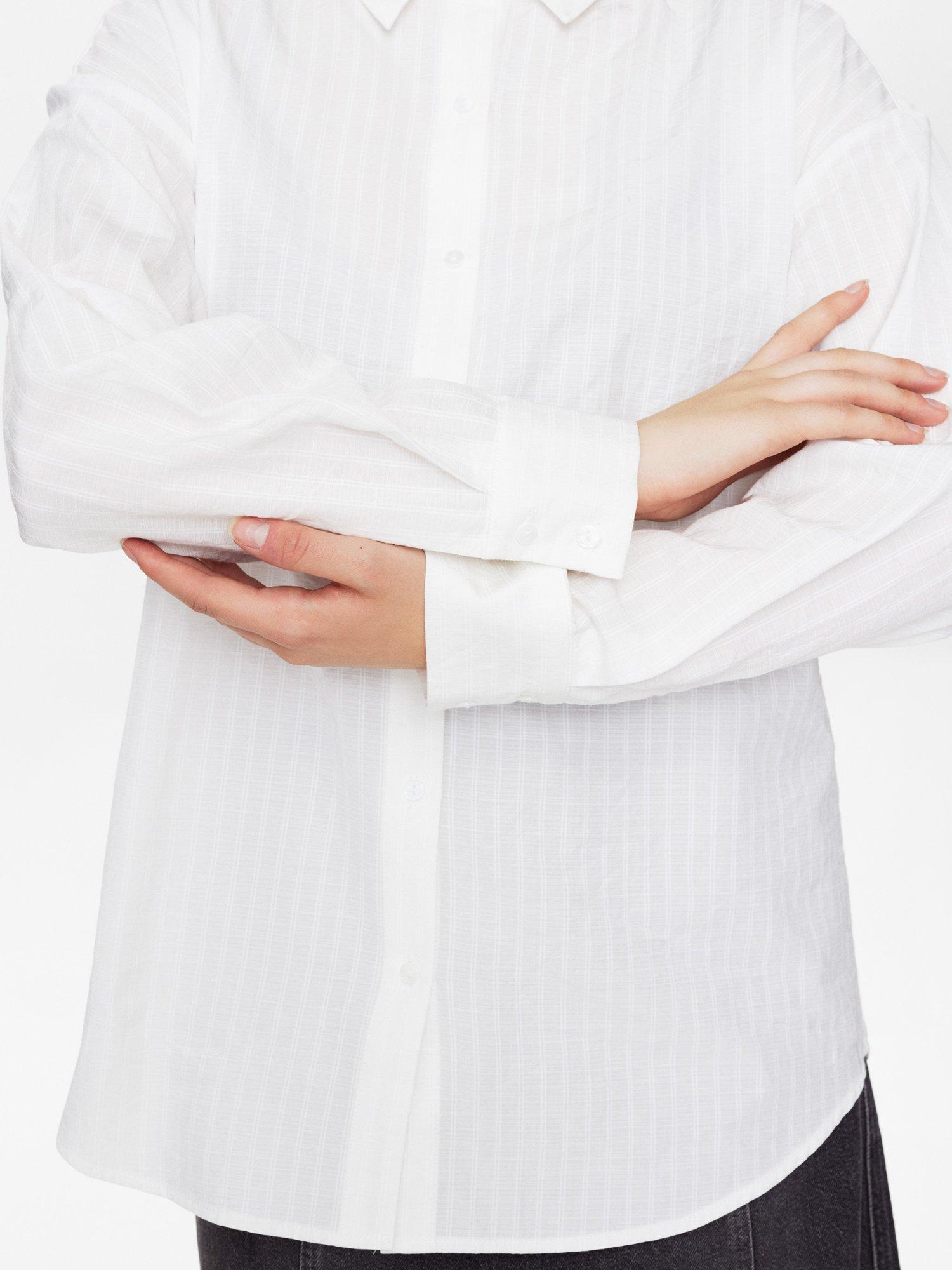 Product image 5 of 7, which shows Numph Numarissa Striped Cotton Blend Shirt, White, XS-S