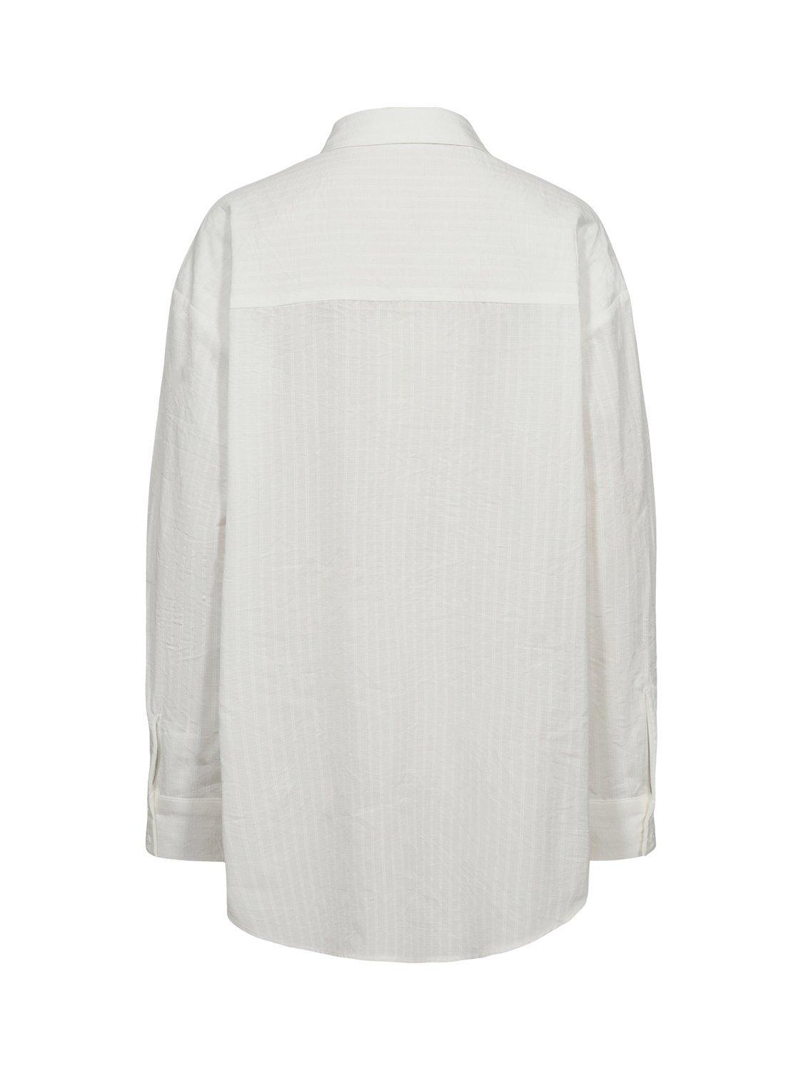Product image 7 of 7, which shows Numph Numarissa Striped Cotton Blend Shirt, White, XS-S
