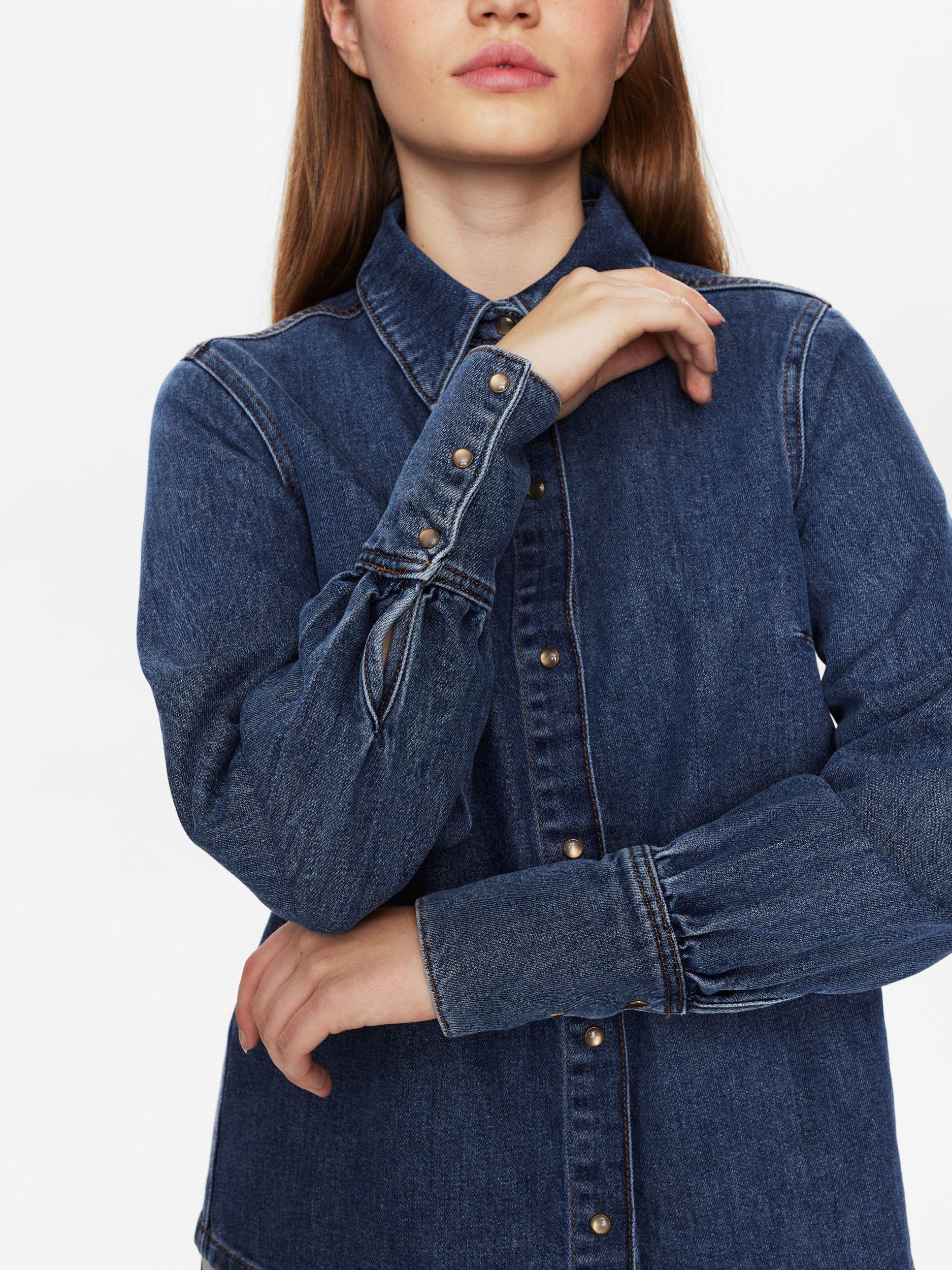 Product image 5 of 7, which shows Numph Toronto Denim Shirt, Dark Blue, 36
