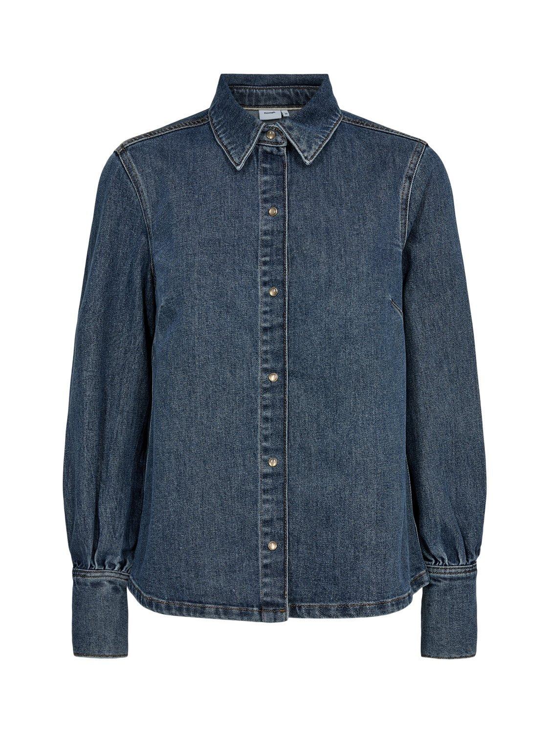Product image 6 of 7, which shows Numph Toronto Denim Shirt, Dark Blue, 36