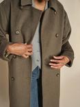 MOS MOSH Venice Wool Blend Coat, Grey Melange, Forest Night