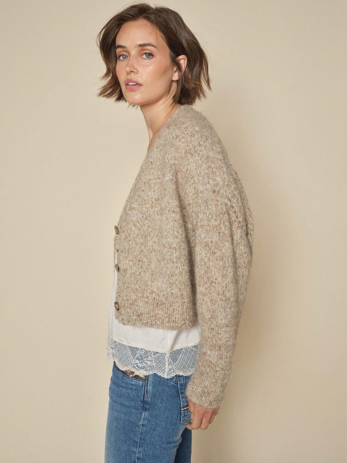 MOS MOSH Zela Wool Rich Cardigan, Tannin