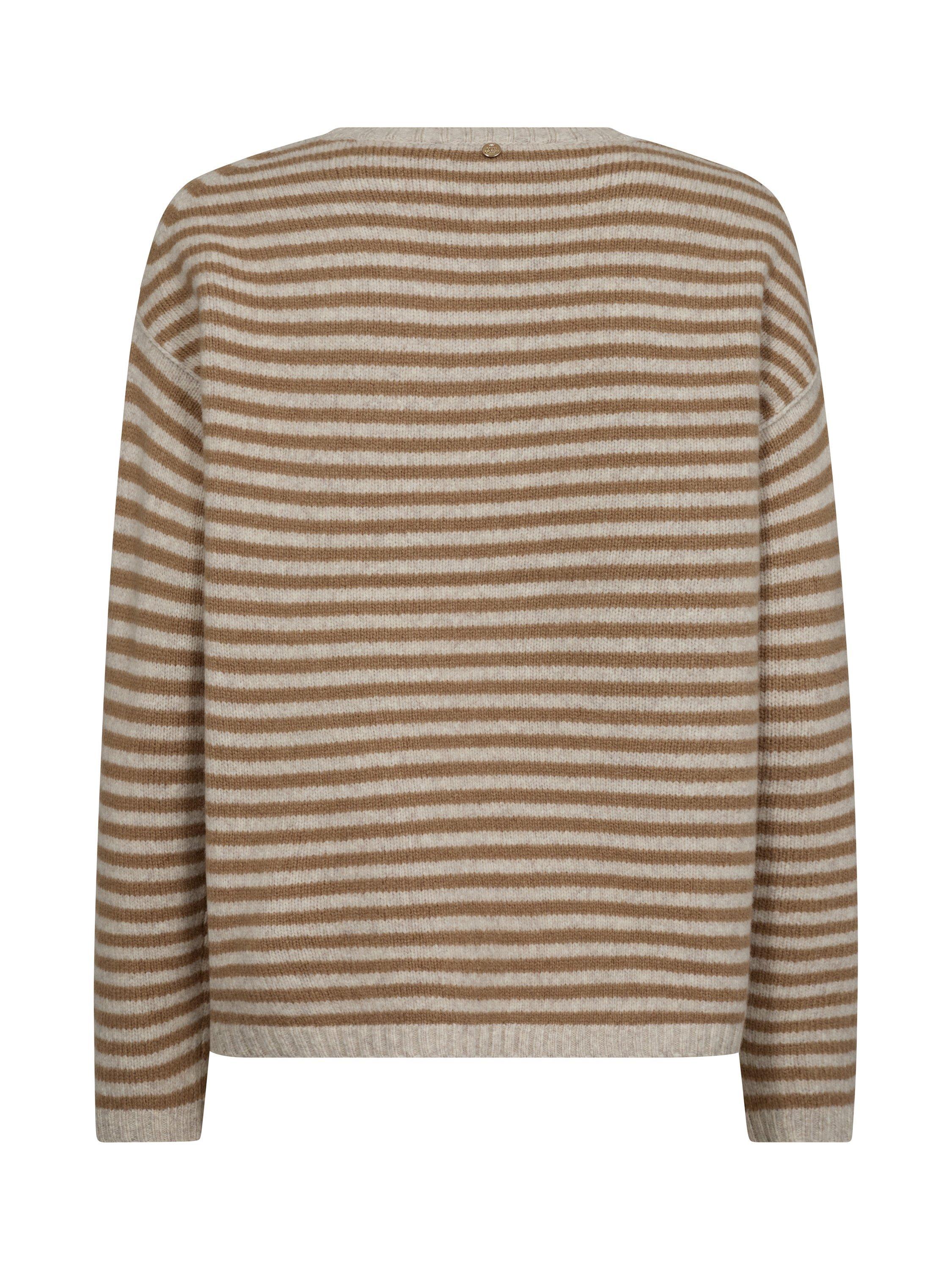 Product image 2 of 2, which shows MOS MOSH Khai Stripe Wool Rich Jumper, Tannin, S