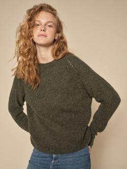 MOS MOSH Tammy Thora Alpaca Wool Blend Fluffy Jumper, Grape Leaf