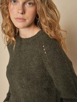 MOS MOSH Tammy Thora Alpaca Wool Blend Fluffy Jumper - view 2, Grape Leaf