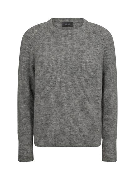 MOS MOSH Tammy Thora Alpaca Wool Blend Fluffy Jumper - view 2, Grey Melange