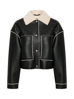 Soaked In Luxury Loise Faux Leather Jacket, Black, Black