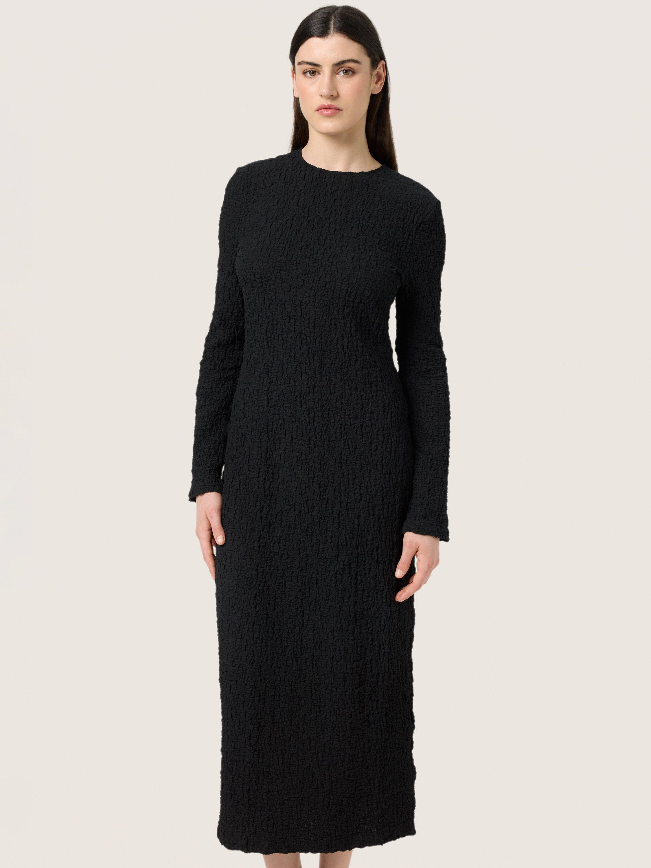 Product image 1 of 4, which shows Soaked In Luxury Dauphine Textured Dress, Black, S
