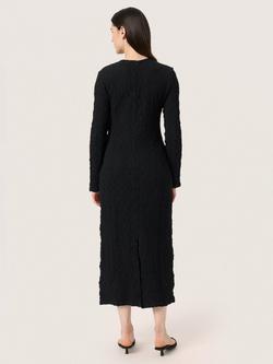 Soaked In Luxury Dauphine Textured Dress, Black - view 2, Black