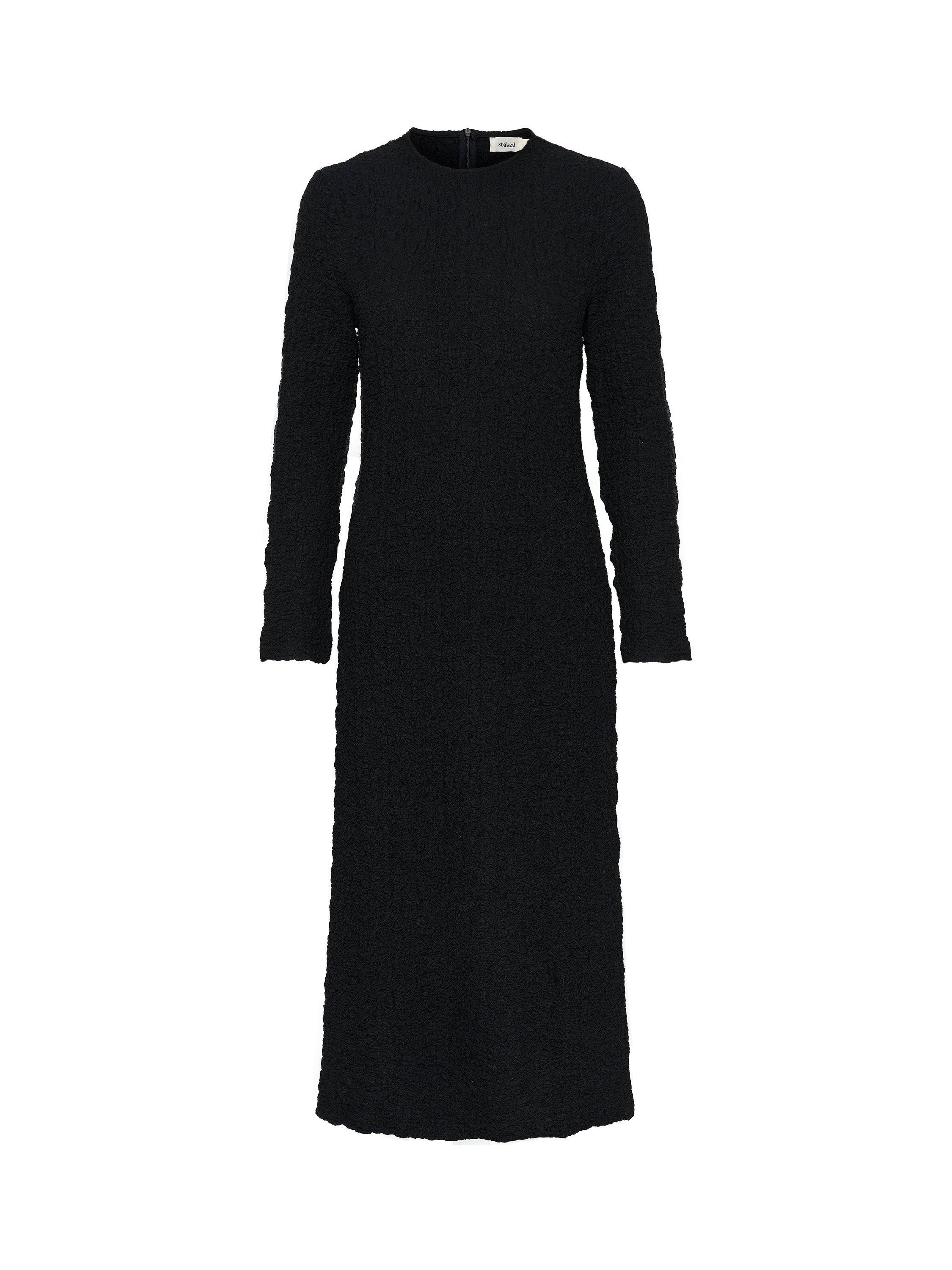 Product image 3 of 4, which shows Soaked In Luxury Dauphine Textured Dress, Black, S