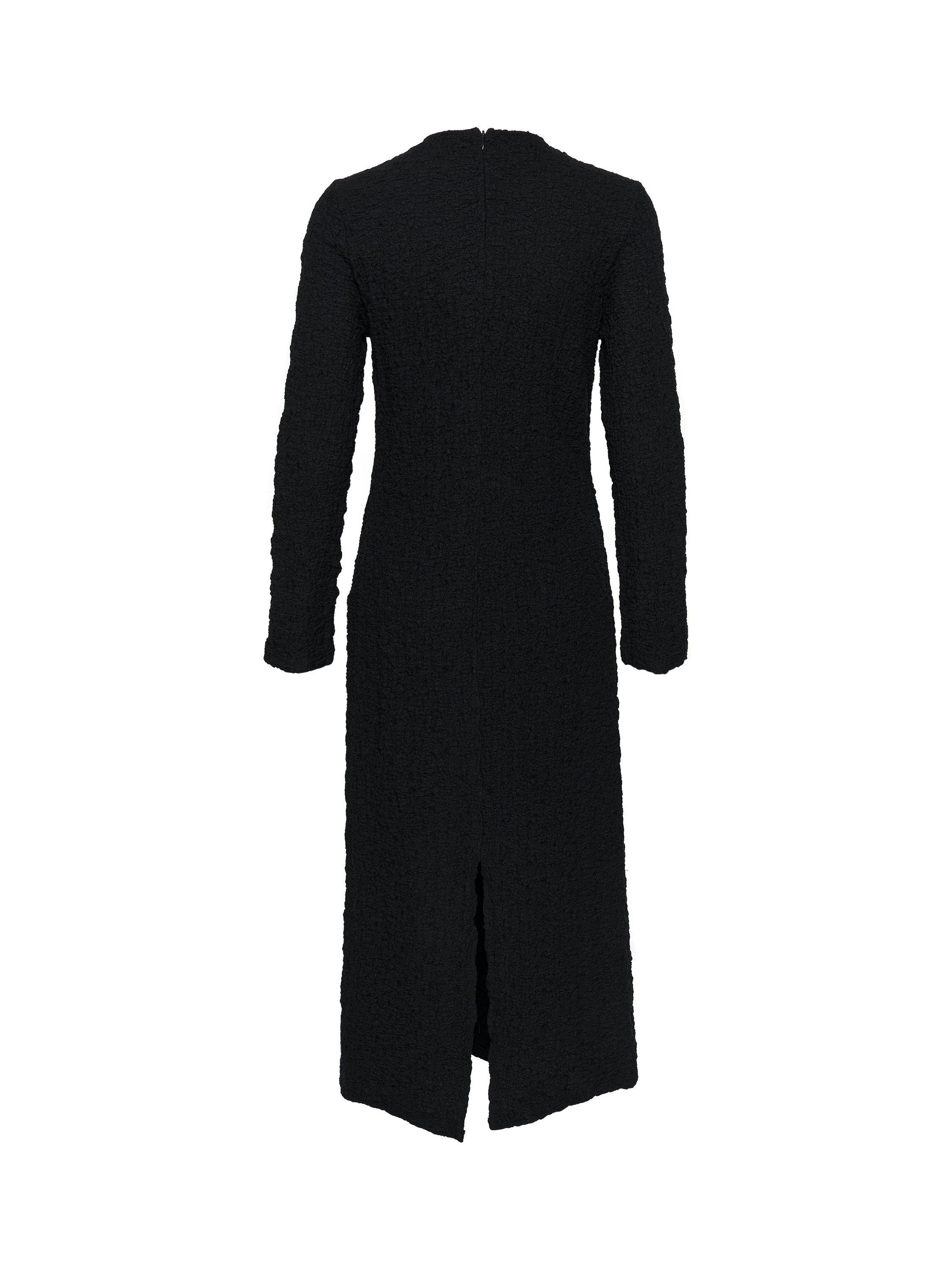Product image 4 of 4, which shows Soaked In Luxury Dauphine Textured Dress, Black, S