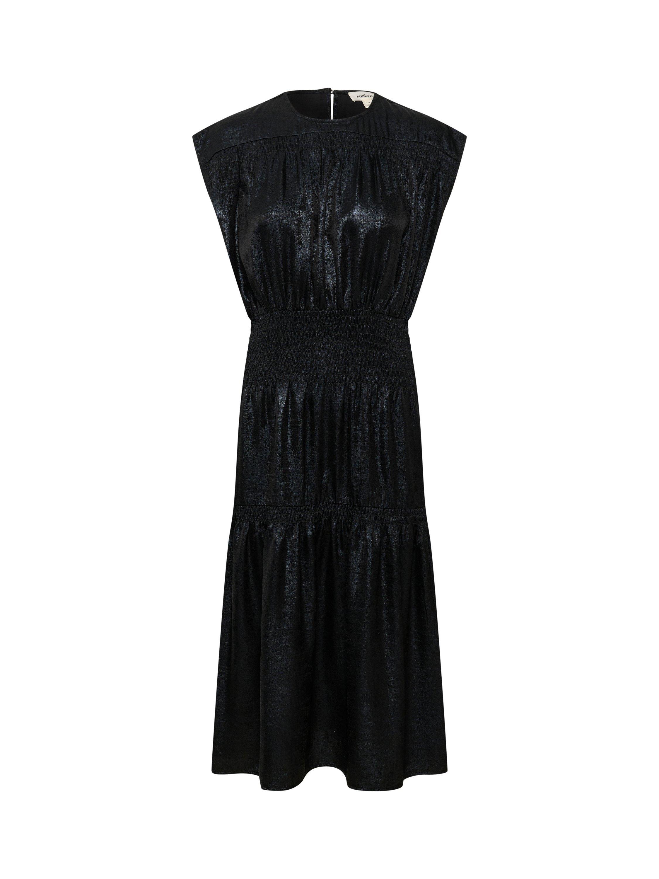 Product image 4 of 5, which shows Soaked In Luxury Elvie Tiered Dress, Black, XS