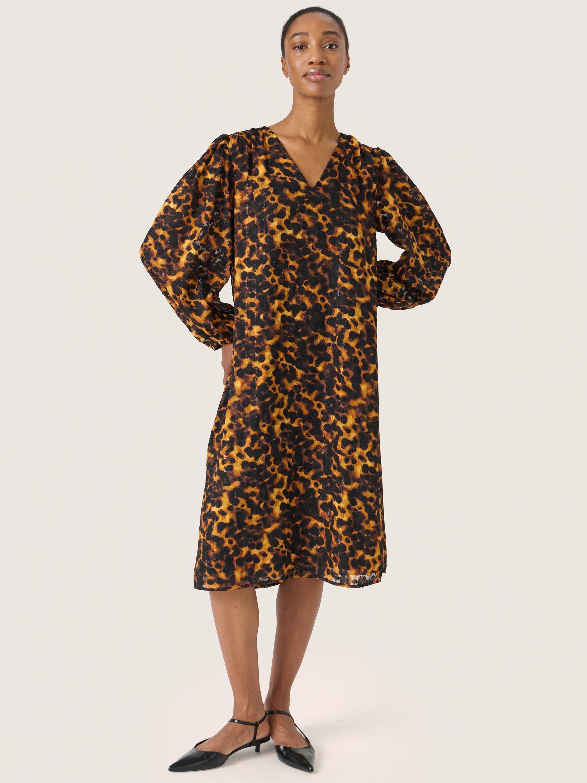 Product image 1 of 6, which shows Soaked In Luxury Gunvy Animal Dress, Multi, XS