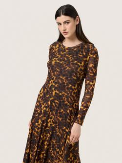 Soaked In Luxury Kerrie Arin Leopard Print Mesh Maxi Dress, Brown/Multi, Brown/Multi