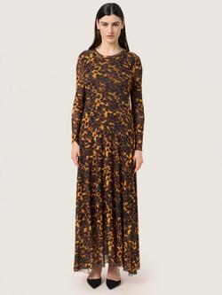 Soaked In Luxury Kerrie Arin Leopard Print Mesh Maxi Dress, Brown/Multi - view 2, Brown/Multi