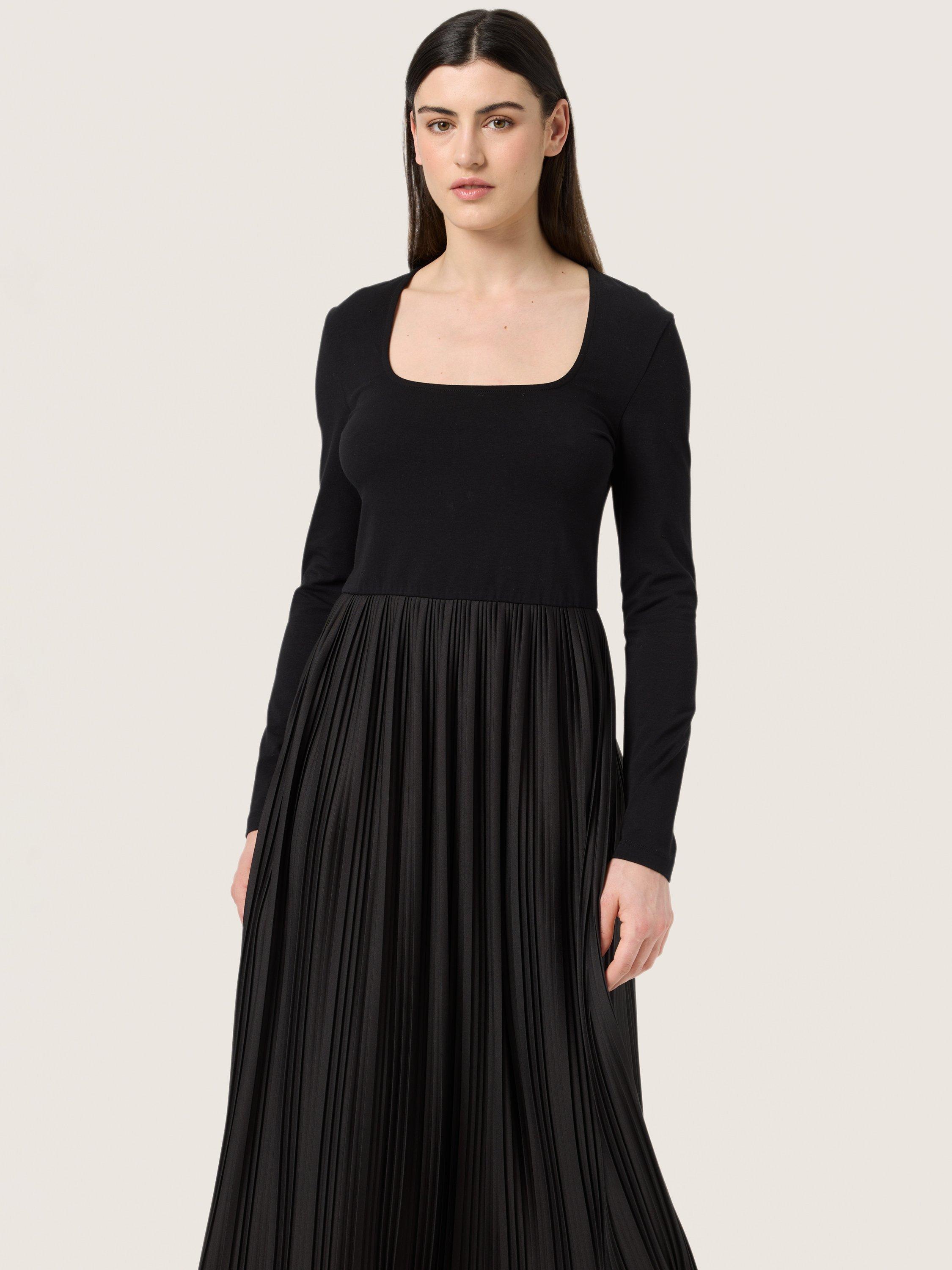 Product image 2 of 5, which shows Soaked In Luxury Simone Plisse Skirt Dress, Black, XS