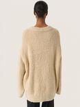 Soaked In Luxury Babbette Oversized Boucle Jumper, Irish Cream